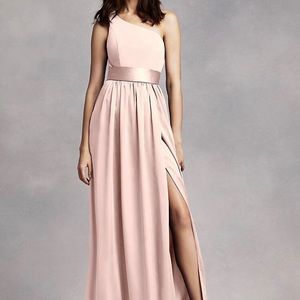 Vera Wang Long Blush Dress w/ Belt Size 8